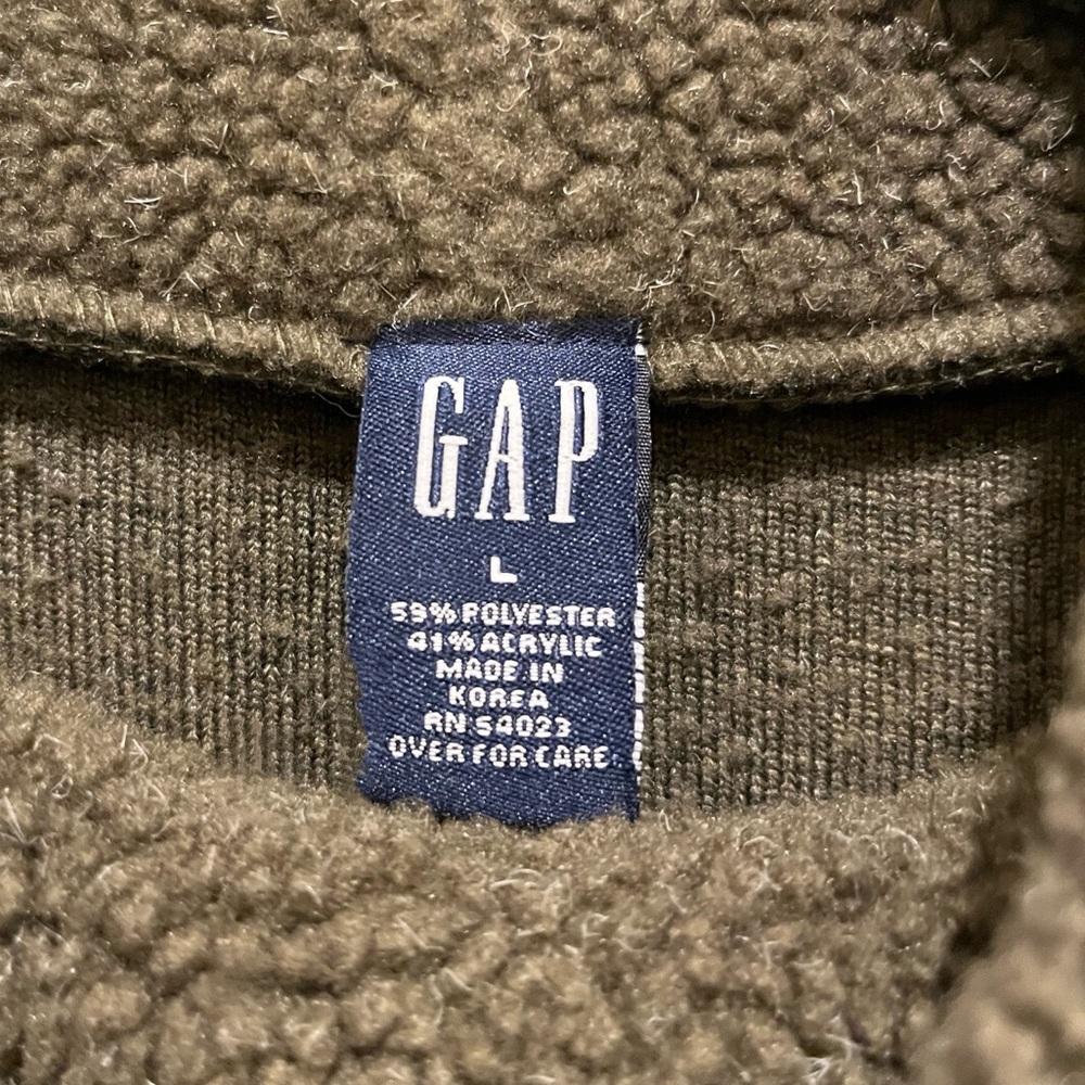 GAP Boa Fleece Gap Jacket Pullover—Olive Green La… - image 4
